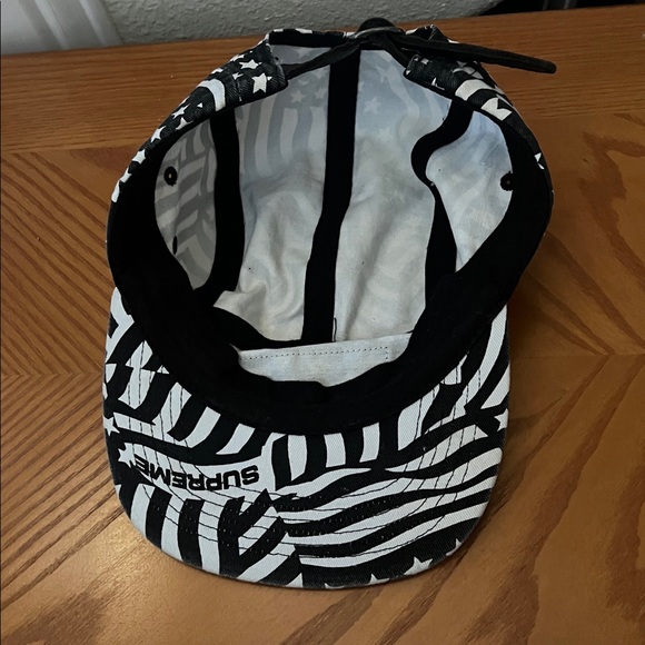 Supreme Hat Supreme Washed Chino Twill Camp Cap (SS20 stars stripes black white - Picture 7 of 10
